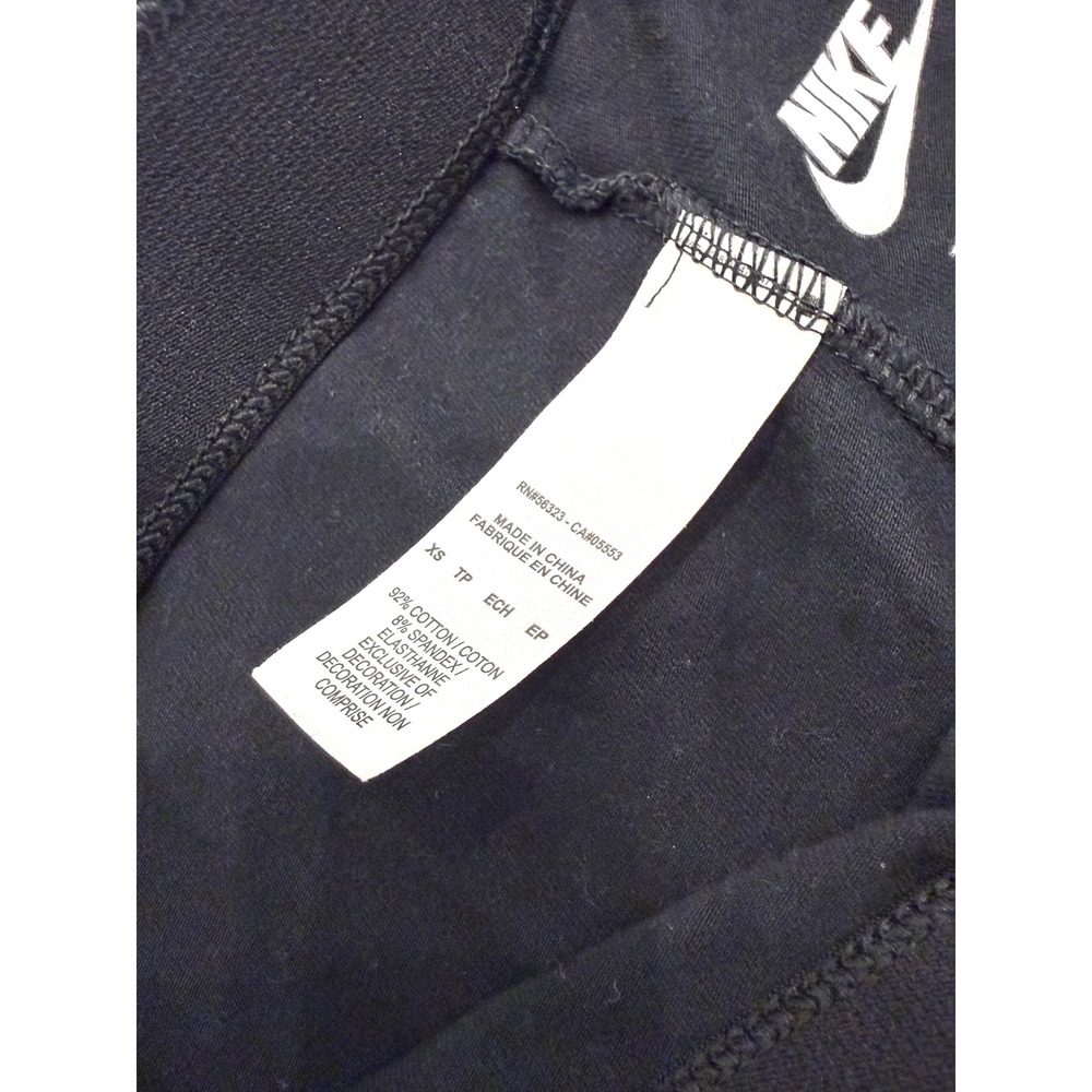 Nike Leggings Black Cotton Spandex Slim Fit Athleisure XS 3/4 length - Picture 5 of 5